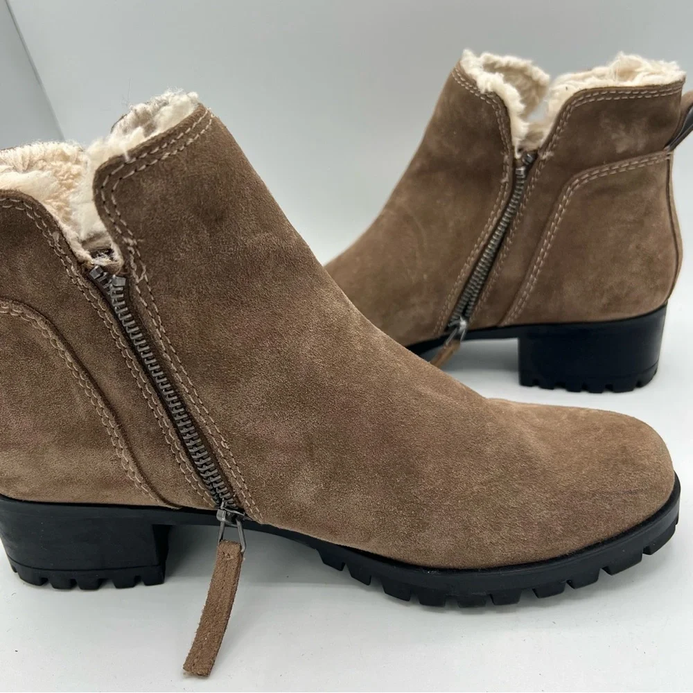 Treasure & Bond‎ Paisley Brown Boots Women’s 8.5 Chunky Lug Sole Shearling Trim